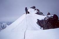 Crossing Gannett Peak summit ridge Sept 1968