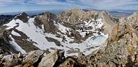 Verdi Lake nestled into the terminus of Talbot Canyon as seen from Verdi Peak area