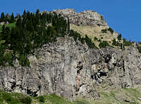 Summit ridge from 1100' below