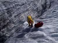 patrick fitting crampons glacier to monte rosa aug22