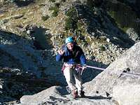 Mnich - rappelling through...