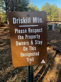 Driskill Trail Sign