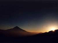 damavand in rising of the sun