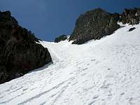 Looking up the Y couloir on...