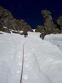 Heading up the North Couloir....
