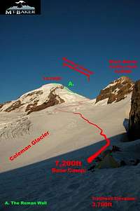 The route to the summit from...
