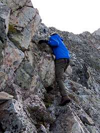 Climber gaining the SW ridge...