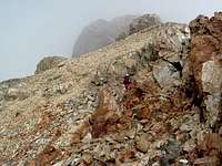 Hiking along the western face...