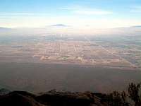 A view of hazy Las Vegas from...