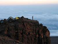 Lone climber at barafu, Mt....