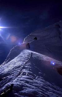 A steep pitch of ice climbing...