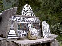 Stones carved with Buddhist...