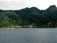 View of mountain from the bay