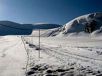 The Plateau Rosa ski area...