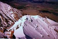 Borah Peak -- Looking down at...