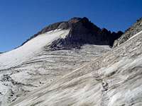 Aneto and its glacier descending from the ridge