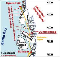 Map of Uummannaq area