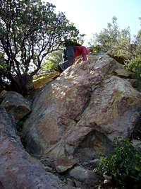 Class 3 scramble on Cathedral Peak