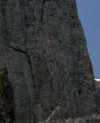 Climbers on the North Face of Hallett Peak