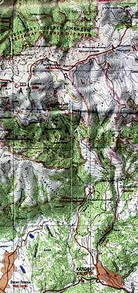 map - Botev peak from Kalofer...