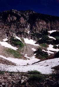 Encountering lower remains of snow