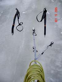 Equalized Ice Belay -- Folly Couloir