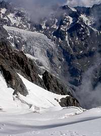 Crevasses on Glacier des Violettes Glacier