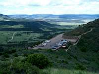 Parking lot atop Capulin from rim trail