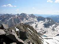 view across lower summit and...