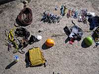 The gear we took to do the Mounteers Route