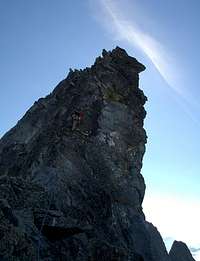 West Ridge of Forbidden Peak - second step