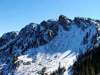 Wolf mountain's jagged summit ridge