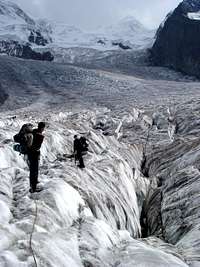Leaving the Gorner glacier