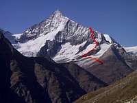 Weisshorn. 
Red line:...