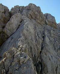 The route from the valley Velika Dnina on Veliki Oltar