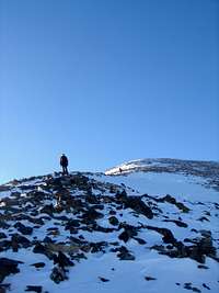 Shadows on upper slopes of Quandary's East Ridge