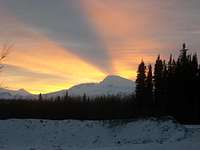 Sunset on the Wrangell Mountains