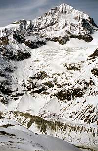 Dent Blanche during winter as seen from Hornli Hut.