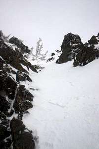 Chute after west face traverse