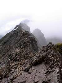 Clouds obscuring Crib Goch and Snowdon