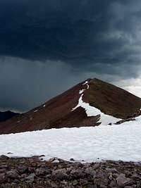 T-storm approaching the summit