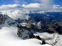 View from bottom of Piz Bernina italian summit (4020m)