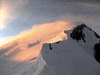 Climbers approaching summit of Mt. Blanc
