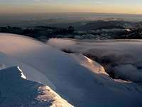 Sunrise from just below Mt Blanc summit