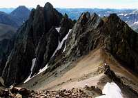 Jagged peaks on the north side of Lavender Col
