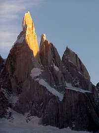 Cerro Torre, the first lights of dawn