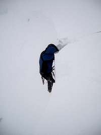 Struggling with a  cornice in Ben Nevis