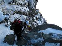 Alex photographing Christoph in a little, icy couloir