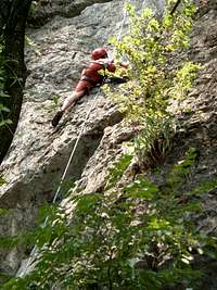 Tanis climbing on the Upper Wall