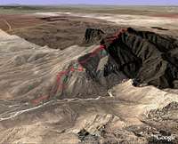 3D Image of Guadalupe Peak Trail